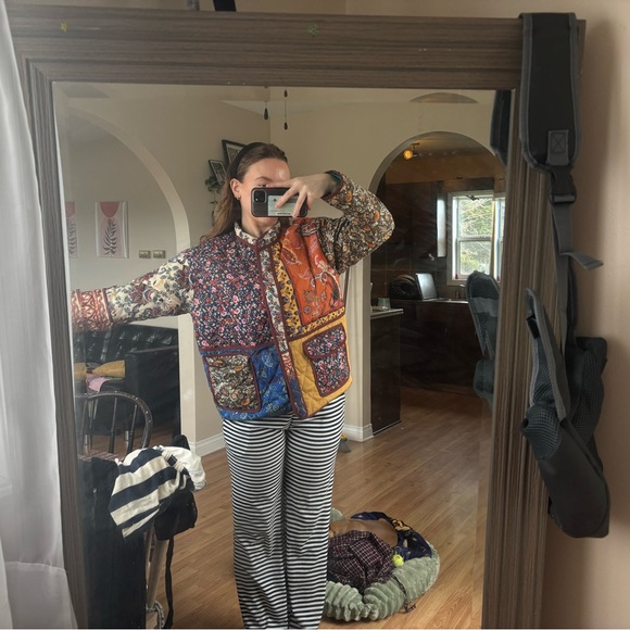 Multicolor Patchwork Women's Jacket - Picture 2 of 6